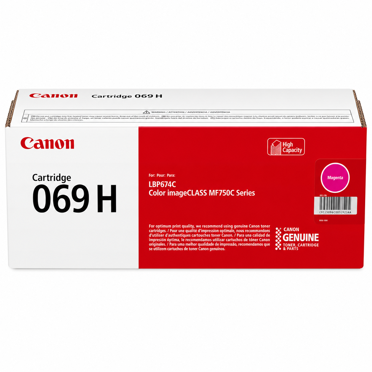 Canon 069H Genuine High Yield Toner Cartridge – Black, Cyan, Magenta, Yellow