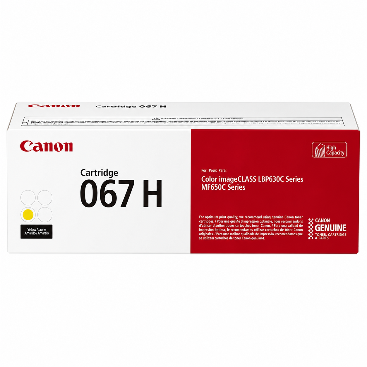 Canon 067H Genuine High Yield Toner Cartridge – Black, Cyan, Magenta, Yellow