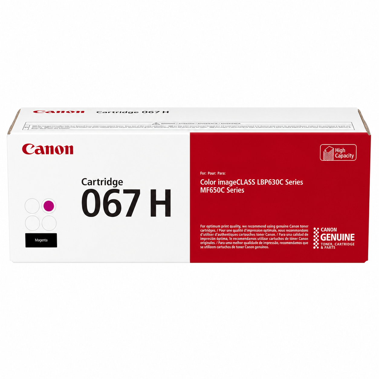 Canon 067H Genuine High Yield Toner Cartridge – Black, Cyan, Magenta, Yellow