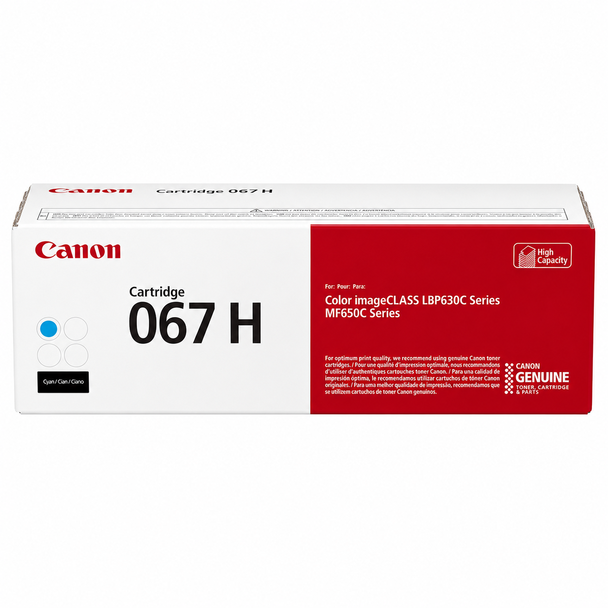 Canon 067H Genuine High Yield Toner Cartridge – Black, Cyan, Magenta, Yellow