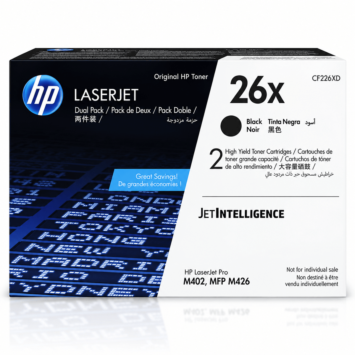 HP 26X High Yield Black Original LaserJet Toner Cartridges – CF226XD (2-Pack) | Grotta Markt
