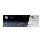 Yellow HP 410X toner cartridge box