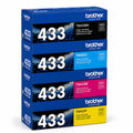 Brother Genuine TN433 High Yield Toner Cartridge 4-Pack (Black, Cyan, Magenta, Yellow)
