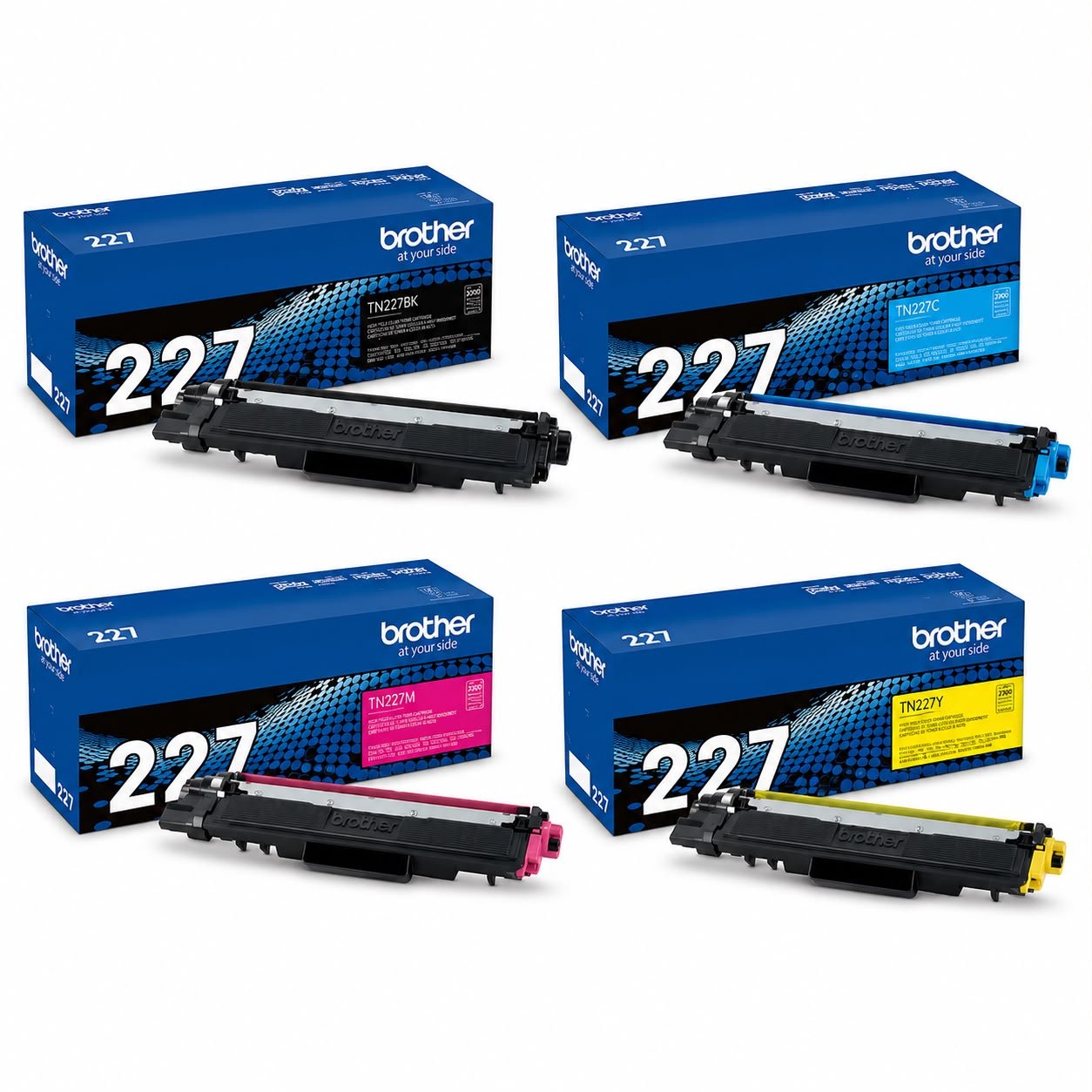 Brother Genuine TN227 High Yield Toner Cartridge 4-Pack (Black, Cyan, Magenta, Yellow) | Grotta Markt