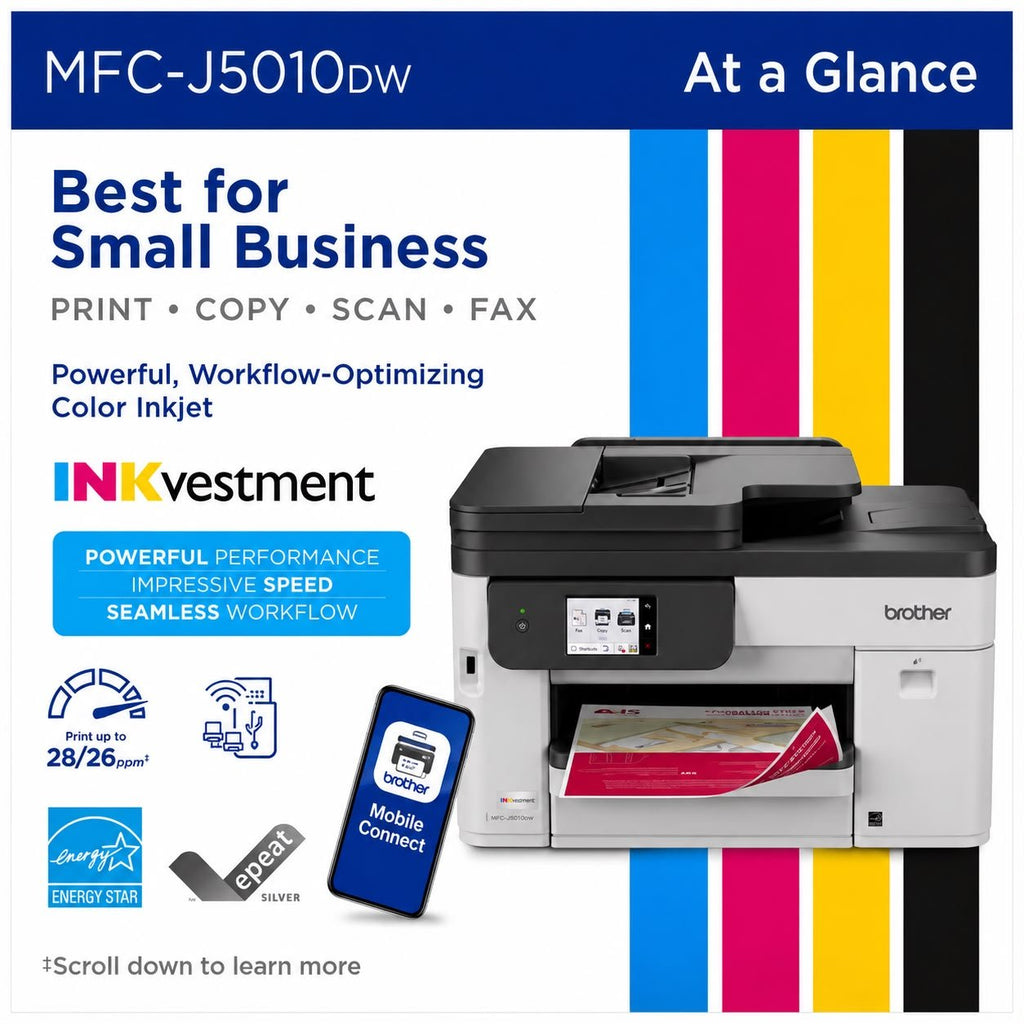 Brother MFC-J5010DW INKvestment Wireless Color Inkjet All-in-One Printer | Grotta Markt