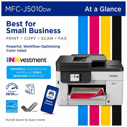 Brother MFC-J5010DW INKvestment Wireless Color Inkjet All-in-One Printer | Grotta Markt